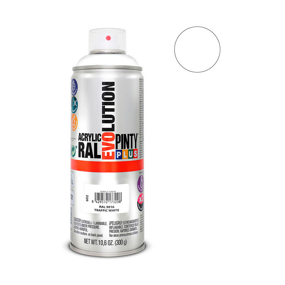 Smidzināma krāsa Pintyplus Evolution RAL 9016 400 ml Traffic White